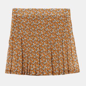 Buberry (Kids) Orange/Beige TB Monogram Pleated Skirt 8Y US, Skirts - Luxury Closet catalog