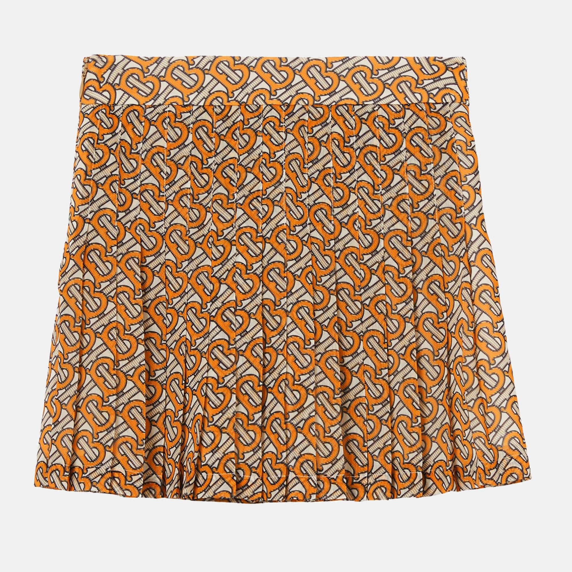 Buberry (Kids) Orange/Beige TB Monogram Pleated Skirt 8Y US, Skirts - Luxury Closet catalog