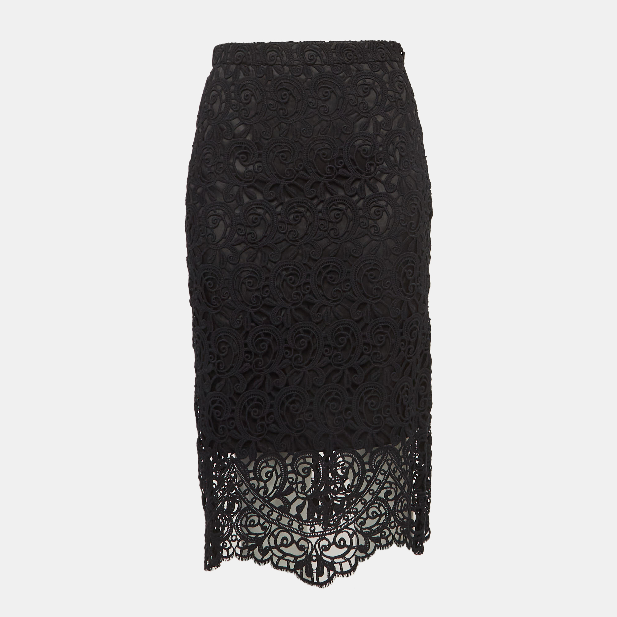 Burberry Black Macrame Lace Midi Pencil Skirt S, Skirts - Luxury Closet catalog