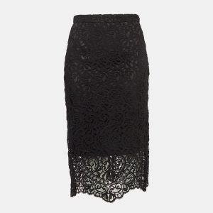 Burberry Black Macrame Lace Midi Pencil Skirt M, Skirts - Luxury Closet