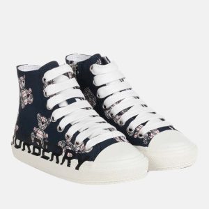 Buberry (Kids) Navy Blue - Canvas & Leather - High Top Kids Larkhall Sneakers - EU 32, Athletic Shoes & Sneakers - Luxury Closet