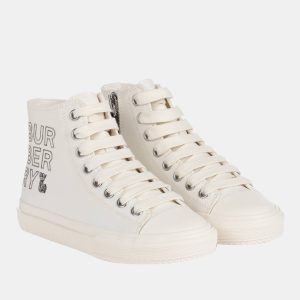 Buberry (Kids) White - Cotton Hi-Top Trainers EU 30, Athletic Shoes & Sneakers - Luxury Closet