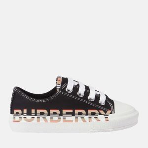 Buberry (Kids) Black - Cotton Gabardine - Sneakers with Icon Stripe Logo EU 34, Athletic Shoes & Sneakers - Luxury Closet