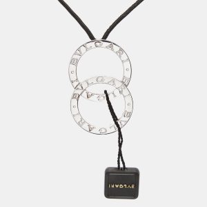 Bvlgari Fortuna Grande Sterling Silver Pendant Black Cord Necklace, Jewelry - Luxury Closet catalog