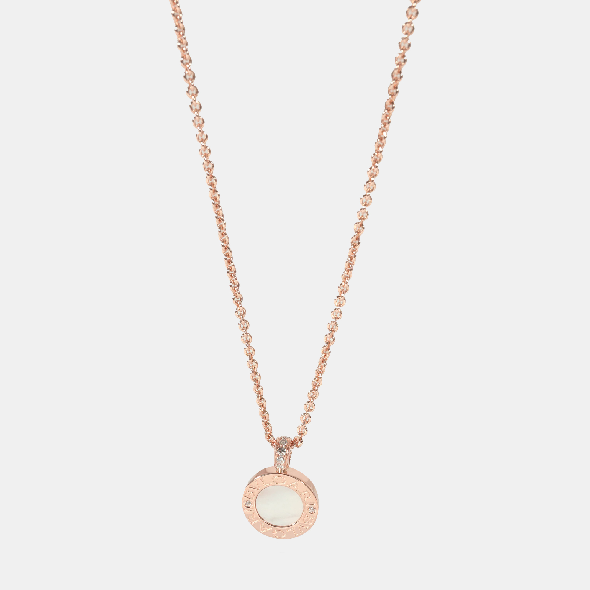 Bvlgari Mother of Pearl Pendant in 18k Yellow Gold 0.06 CTW, Necklaces - Luxury Closet catalog