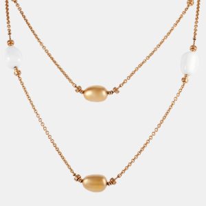 Bvlgari Mediterranean Eden 18K Rose Gold White Agate Necklace, Necklaces - Luxury Closet catalog
