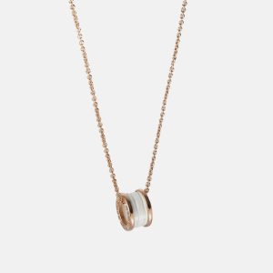 Bvlgari B.zero1 White Ceramic Necklace in 18K Rose Gold, Necklaces - Luxury Closet catalog
