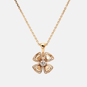 Bvlgari Fiorever Diamond 18K Rose Gold Pendant Necklace, Necklaces - Luxury Closet catalog