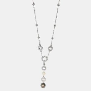 Cartier Himalia Pearl Diamond Necklace in 18k White Gold 2.5 CTW, Necklaces - Luxury Closet catalog