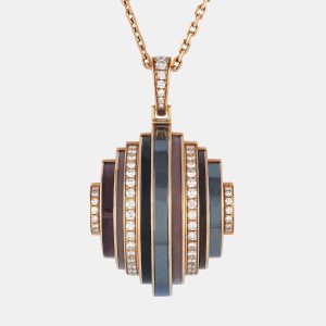 Cartier Collier Nouvelle Vague 18K Rose Gold Diamond, Hematite, Amethyst, Opal Rose, and Quartz Necklace, Necklaces - Luxury Closet catalog