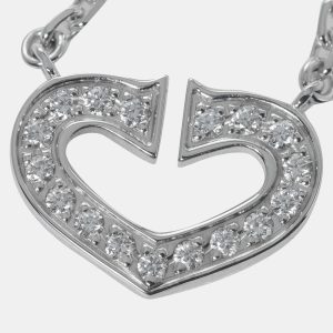 Cartier Heart C 18K White Gold Diamond Necklace, Necklaces - Luxury Closet catalog