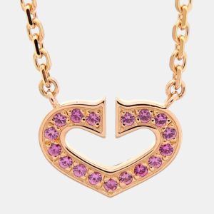 Cartier Heart c 18K Rose Gold Sapphire Necklace, Necklaces - Luxury Closet catalog