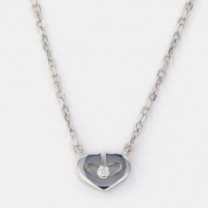 Cartier Heart C 18K White Gold Diamond Necklace, Necklaces - Luxury Closet catalog