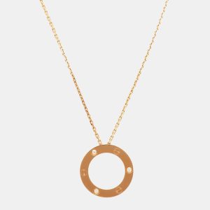 Cartier Love 3 Diamond 18K Rose Gold Pendant Necklace, Necklaces - Luxury Closet catalog