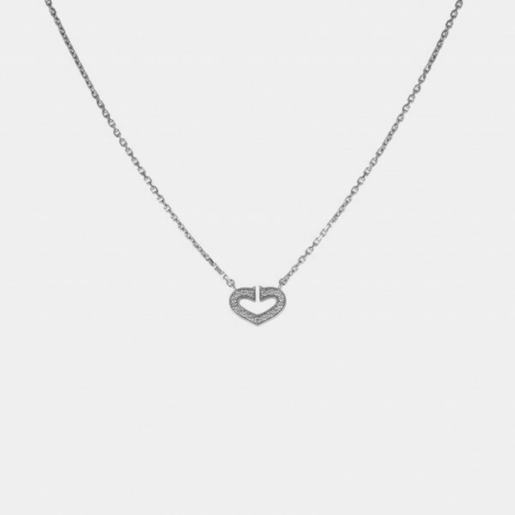 Cartier Heart C 18K White Gold Diamond Necklace, Necklaces - Luxury Closet catalog