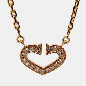 Cartier Double C 18K Yellow Gold Diamond Necklace, Necklaces - Luxury Closet catalog