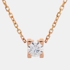 Cartier C De Cartier 18K Rose Gold Diamond Necklace, Necklaces - Luxury Closet catalog