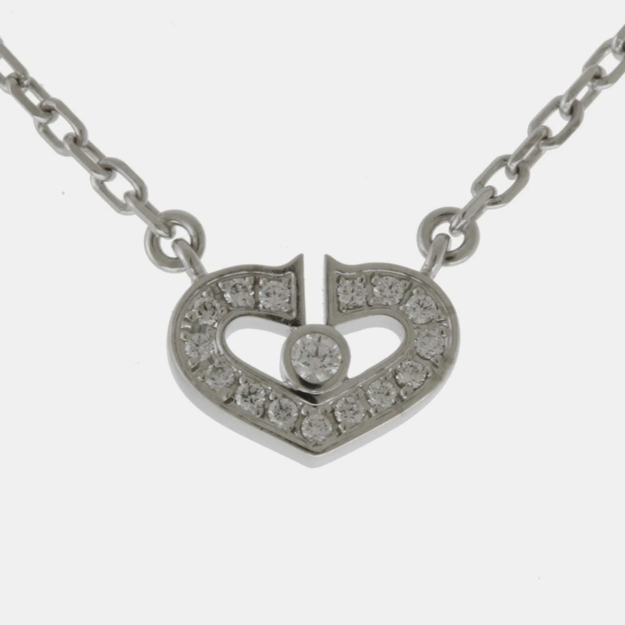Cartier 18K White Gold and Diamond C de Cartier Heart Necklace, Necklaces - Luxury Closet catalog
