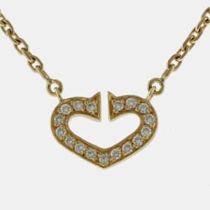 Cartier 18K Yellow Gold and Diamond C de Cartier Heart Necklace, Necklaces - Luxury Closet catalog