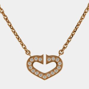 Cartier 18K Rose Gold and Diamond C Heart of Cartier Pendant Necklace, Necklaces - Luxury Closet catalog