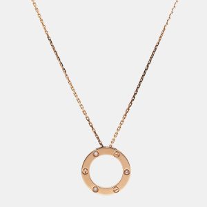 Cartier Love 3 Diamond 18k Rose Gold Necklace, Necklaces - Luxury Closet catalog