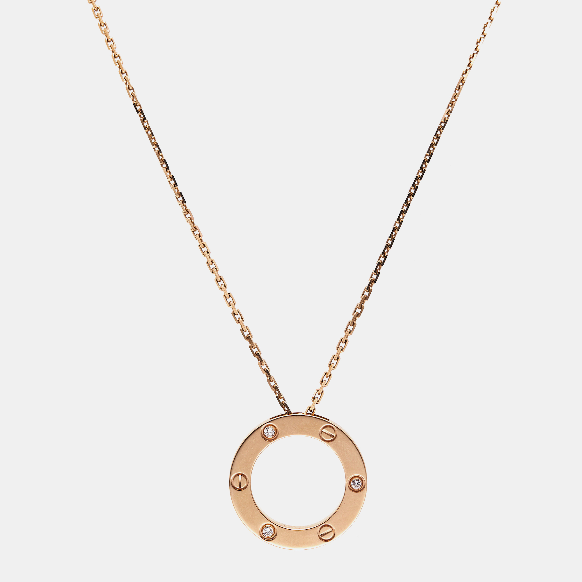 Cartier Love 3 Diamond 18k Rose Gold Necklace, Necklaces - Luxury Closet catalog