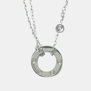Cartier 18K White Gold and Diamond Love Circle Pendant Necklace, Necklaces - Luxury Closet catalog