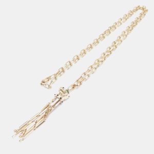 Cartier 18K Yellow Gold, Diamond and Emerald Panthere Pendant Necklace, Necklaces - Luxury Closet catalog