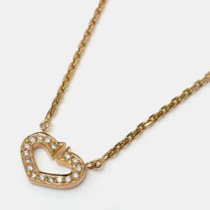 Cartier 18K Rose Gold and Diamond Heart C Pendant Necklace, Necklaces - Luxury Closet catalog