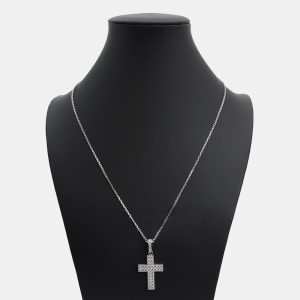 Cartier 18K White Gold and Diamond Cross Pendant Necklace, Necklaces - Luxury Closet catalog