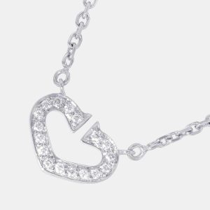 Cartier 18K White Gold and Diamond Heart C Pendant Necklace, Necklaces - Luxury Closet catalog