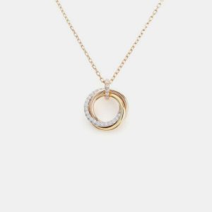 Cartier 18K Yellow, Rose, White Gold and Diamond Trinity Pendant Necklace, Necklaces - Luxury Closet catalog
