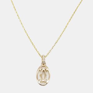 Cartier 18K Rose Gold and Diamond Double C Pendant Necklace, Necklaces - Luxury Closet catalog