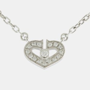 Cartier 18K White Gold and Diamond Heart C Pendant Necklace, Necklaces - Luxury Closet catalog