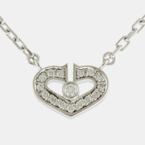 Cartier 18K White Gold and Diamond Heart C Pendant Necklace, Necklaces - Luxury Closet catalog