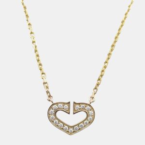 Cartier 18K Rose Gold and Diamond Heart C Pendant Necklace, Necklaces - Luxury Closet catalog