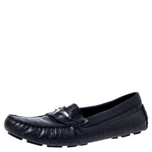 Cesare Paciotti Black Croc Embossed Leather Slip On Loafers Size 35, Loafers & Slip-Ons - Luxury Closet catalog