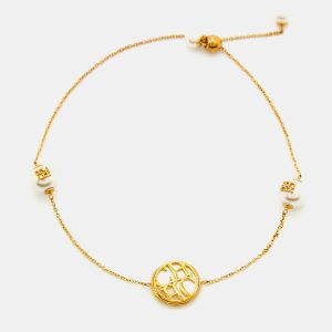 CH Carolina Herrera Mother of Pearl Faux Pearl Gold Tone Bracelet, Jewelry - Luxury Closet catalog
