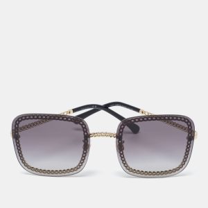 Chanel Gold Tone/Grey Gradient Chain Detail 4244 Square Sunglasses, Sunglasses - Luxury Closet catalog