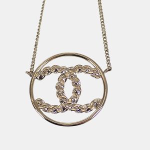 Chanel Gold Metal CC Rhinestone Circle Pendant Necklace, Necklaces - Luxury Closet catalog