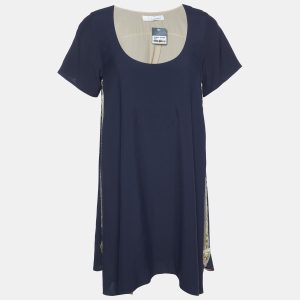 Chlo&eacute; Midnight Blue Crepe Shift Dress M, Dresses - Luxury Closet catalog