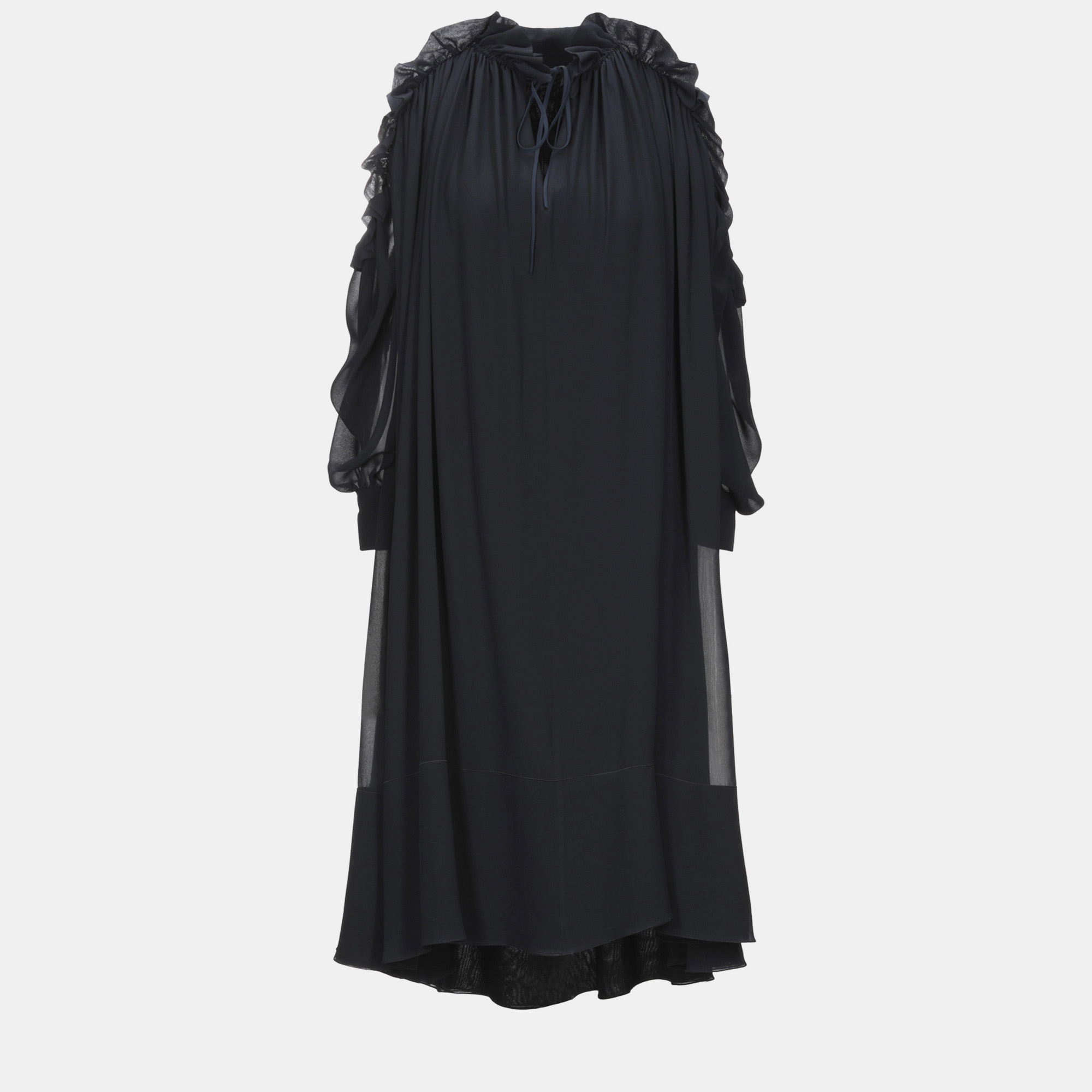 Chloe Anthracite Blue Silk Flared Midi Dress S (FR 36), Dresses - Luxury Closet catalog