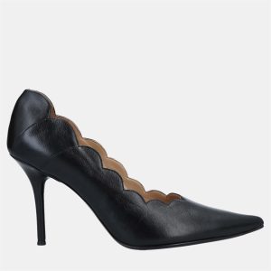 Chloe Leather Scalloped Pointed Toe Pumps 41, Pumps - Luxury Closet catalog