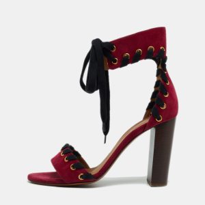 Chloe Purple Suede Ankle Strap Sandals Size 40, Sandals - Luxury Closet