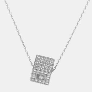 Chopard Happy Diamonds 18K White Gold Diamond Pave Cube Pendant Necklace, Necklaces - Luxury Closet catalog