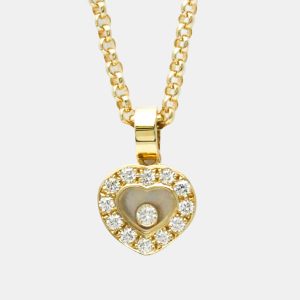 Chopard 18K Yellow Gold and Diamond Happy Diamonds Icon Heart Pendant Necklace, Necklaces - Luxury Closet catalog