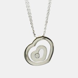 Chopard 18K White Gold and Diamond Happy Spirit  Heart Pendant Necklace, Necklaces - Luxury Closet catalog