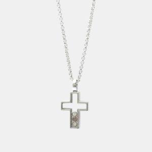 Chopard 18K White Gold, Diamond and Sapphire Happy Diamond Cross Pendant Necklace, Necklaces - Luxury Closet catalog