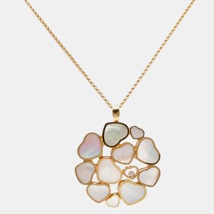 Chopard Happy Hearts Diamond Mother of Pearl 18k Rose Gold Necklace, Necklaces - Luxury Closet catalog