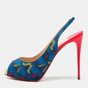 Christian Louboutin Multicolor Printed Fabric Private Number Slingback Pumps Size 41, Pumps - Luxury Closet catalog